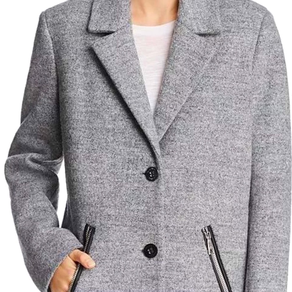 Calvin Klein boucle coat in GRAY